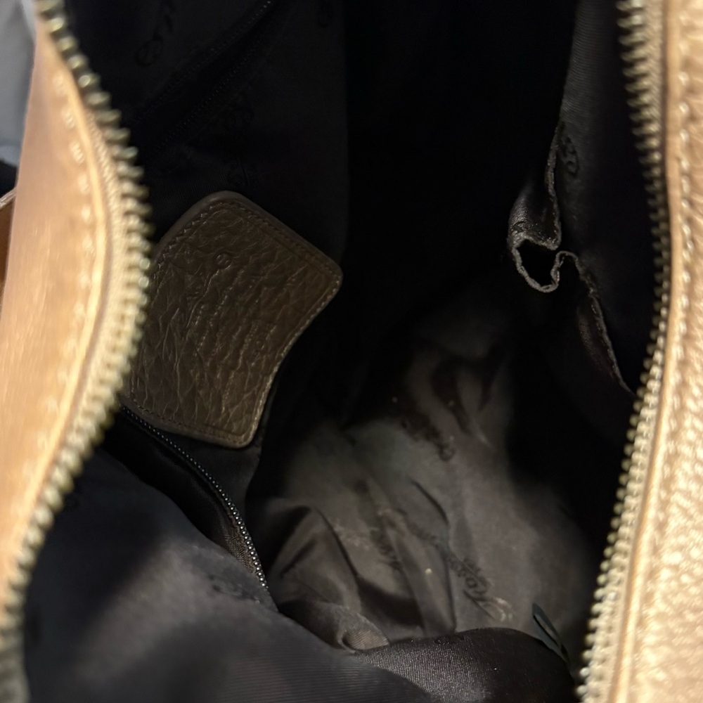 Very Cool Tan Leather Fossil Hobo Bag - Picture 3 of 11